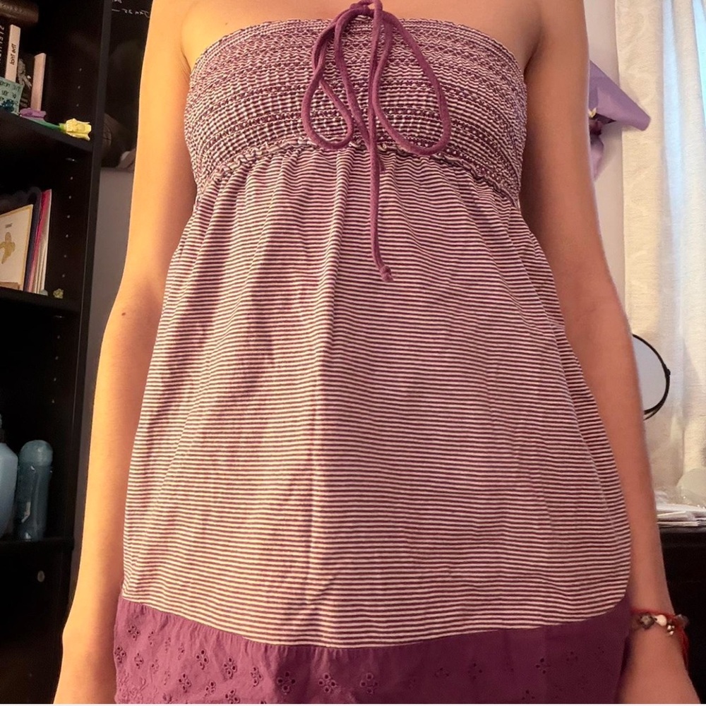 Striped Purple Halter Top